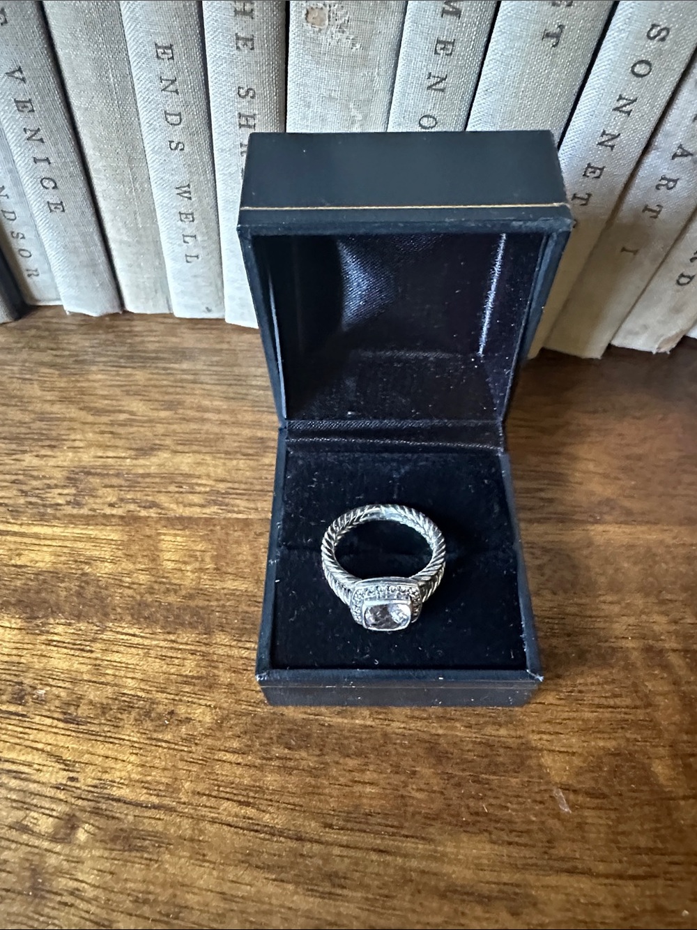 DAVID YURMAN MORGANITE&DIAMOND PETITE ALBION RING - Picture 2 of 5